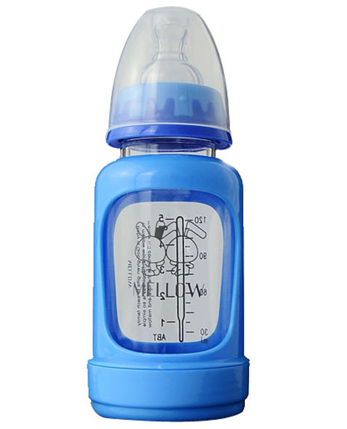 美啦美啦藍色帶刻度奶瓶