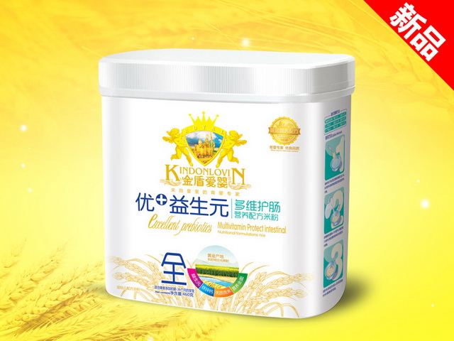金盾愛嬰優(yōu)+益生元米粉桶裝-多維護(hù)腸