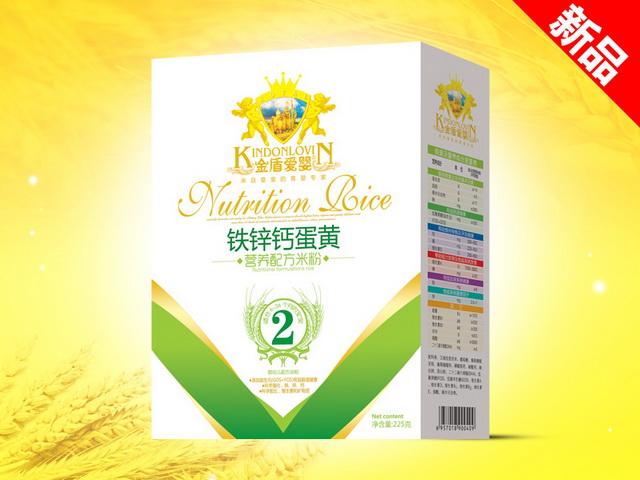 金盾愛嬰225g米粉盒裝-鐵鋅鈣蛋黃