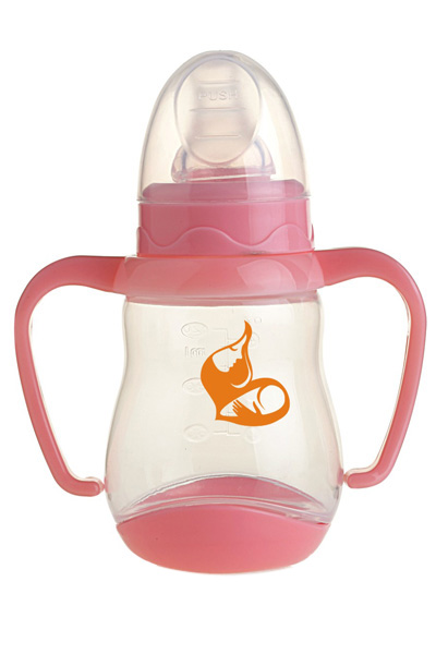好氏嬰童桃紅寬口弧形PP奶瓶