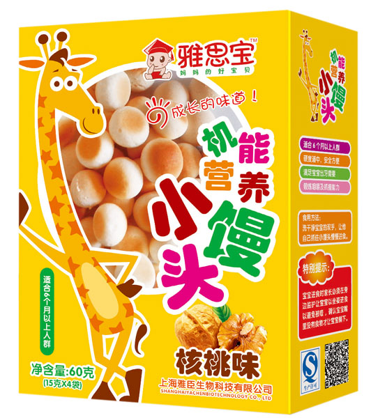 雅思寶核桃味機能營養(yǎng)小饅頭