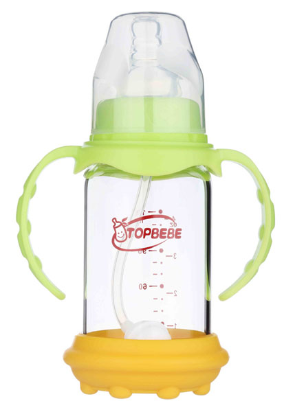 淘寶樂標口帶底座玻璃奶瓶120ml