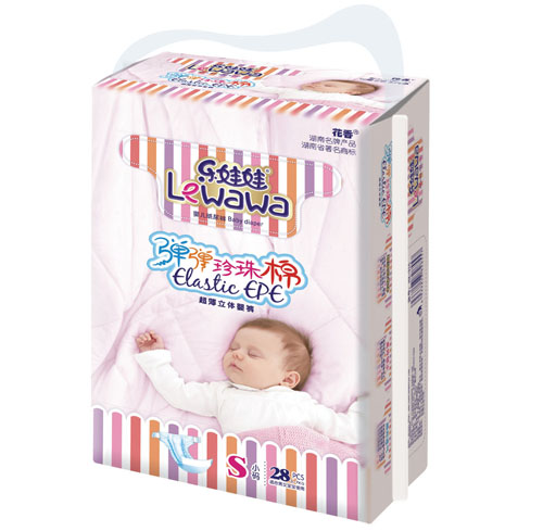 樂娃娃彈彈珍珠棉嬰兒紙尿褲S碼