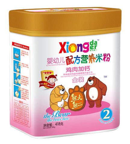 熊大熊二雞肉加鈣嬰幼兒營(yíng)養(yǎng)米粉