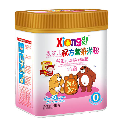 熊大熊二益生元DHA益腸嬰幼兒營養(yǎng)米粉