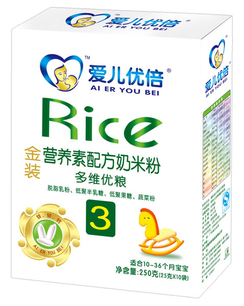 愛兒優(yōu)倍金裝多維優(yōu)糧營養(yǎng)素配方奶米粉盒裝