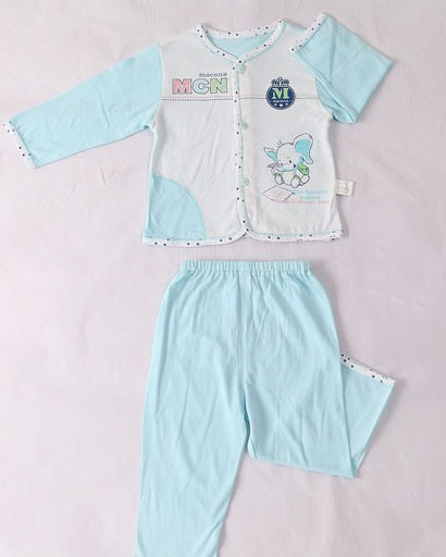 摩可拿寶寶藍(lán)色開衫內(nèi)衣套裝