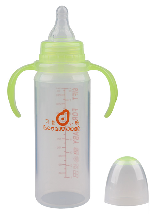 可愛小鴨標口徑硅膠奶瓶奶瓶240ml
