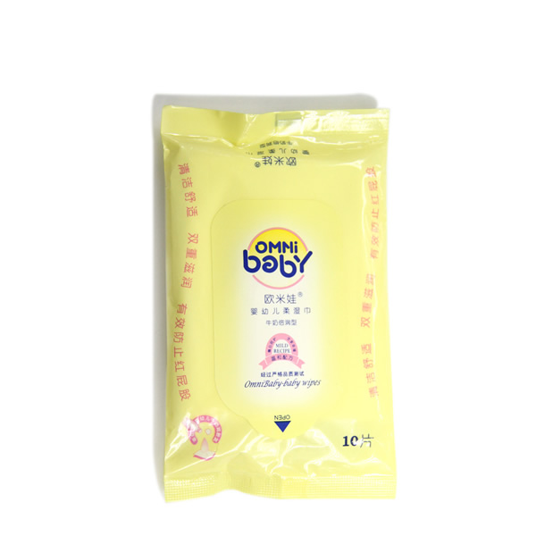 歐米娃牛奶倍潤(rùn)型嬰幼兒柔濕巾10片