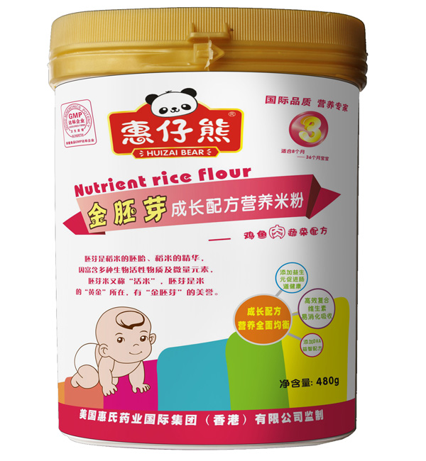 惠仔熊3段雞魚肉蔬菜配方米粉480克