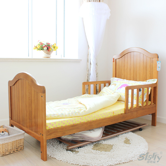 森尼橡木嬰兒床棕色