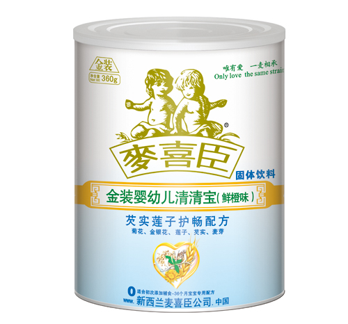 麥喜臣金裝嬰幼兒清清寶鮮橙味(聽裝)