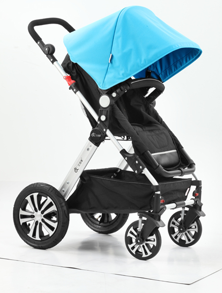 艾珈壹嬰兒推車淺青色
