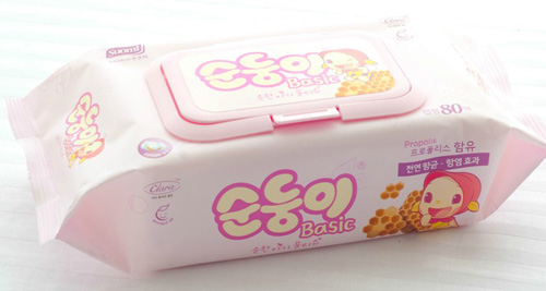 韓國(guó)進(jìn)口嬰兒濕巾基本蓋裝80片