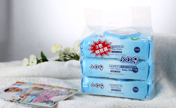 小叮咚嬰兒口手濕巾72片裝三連包