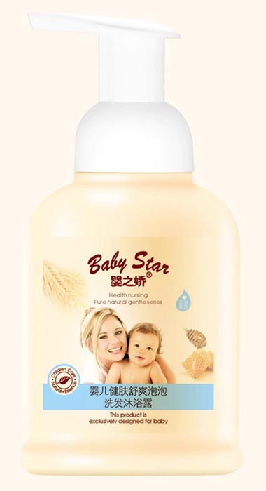 300ml嬰兒健膚舒爽泡泡洗發(fā)沐浴露