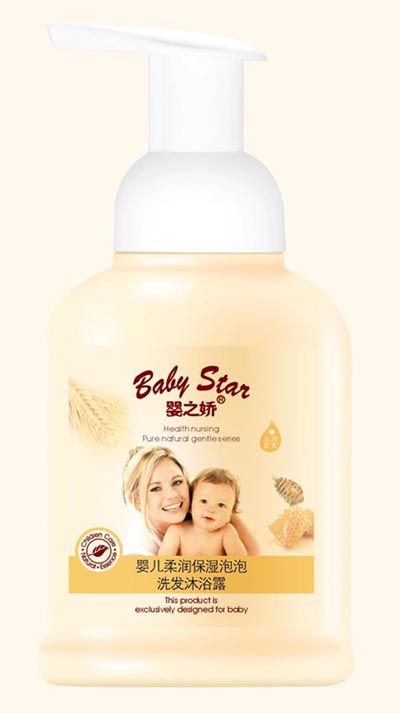 300ml嬰兒柔潤保濕泡泡洗發(fā)沐浴露