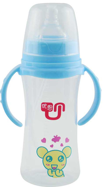 優(yōu)恩藍色寬口PP奶瓶280ml