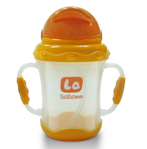 樂樂寶貝帶炳嬰兒吸管學(xué)飲杯