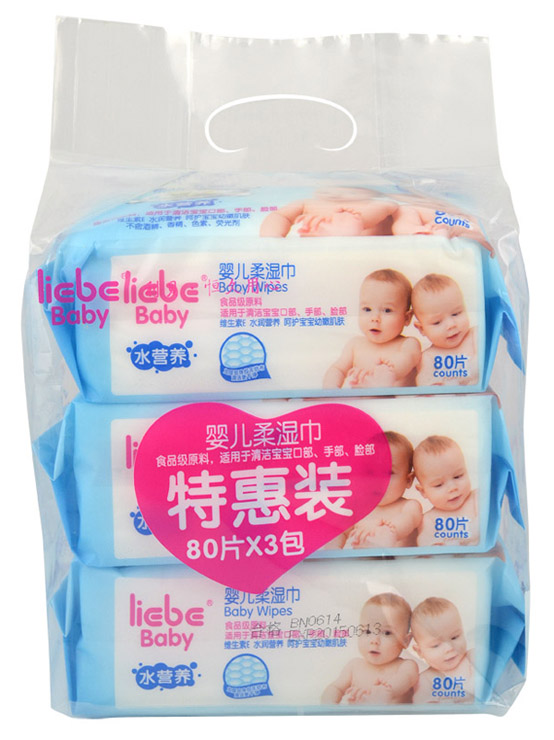 利貝嬰兒柔濕巾80片X3包