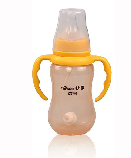 U親A333標(biāo)準(zhǔn)口徑PP抗菌不含雙酚A 防脹氣帶柄自動(dòng)奶瓶180ML