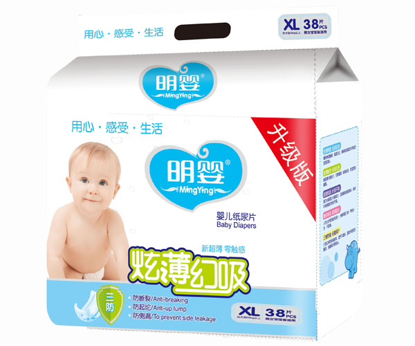 明嬰炫薄幻吸三防大包尿片XL38片
