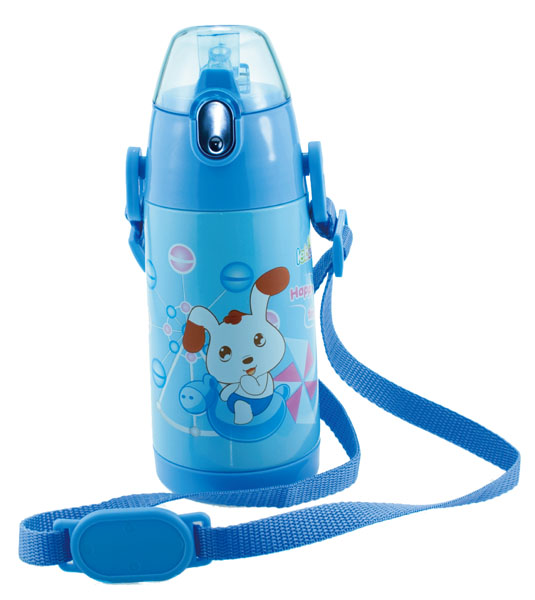 樂蓓藍(lán)色背帶卡通可愛保溫杯