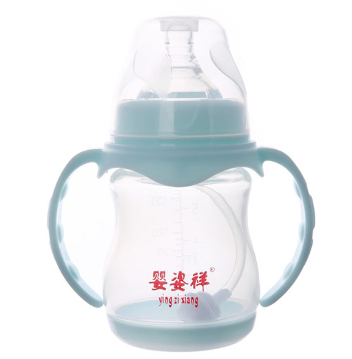 嬰姿祥寬口雙耳自動弧形帶底奶瓶180ML