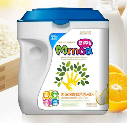 萌萌噠480克手拿桶果繽紛香梨營(yíng)養(yǎng)米粉