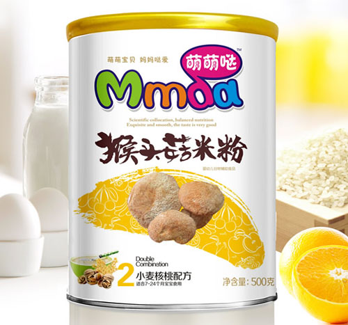 萌萌噠500克紙聽(tīng)小麥核桃猴頭菇米粉