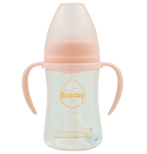 貝斯比寬口弧形晶鉆玻璃奶瓶150ml紅色