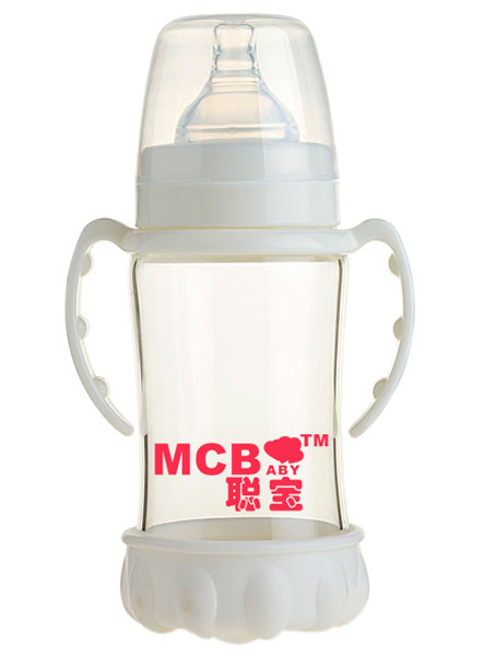 聰寶白色防爆雙柄奶瓶