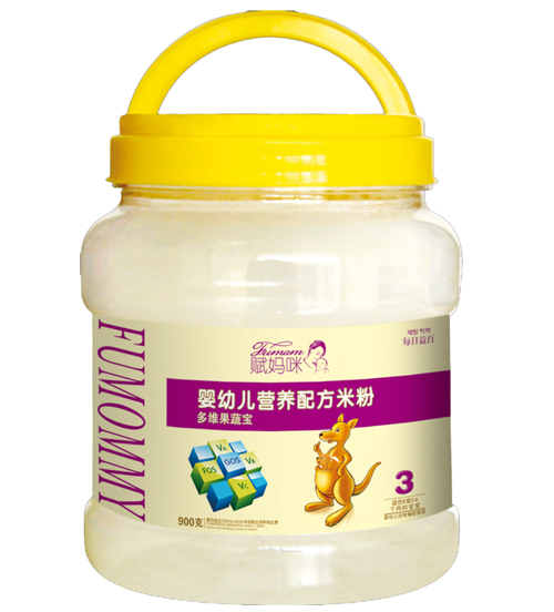 賦媽咪多維果蔬寶嬰幼兒米粉桶裝3段