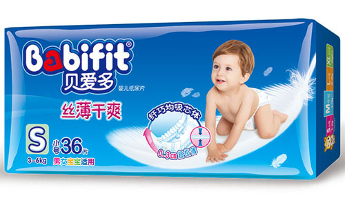 貝愛多絲薄干爽紙尿片S碼36片中包裝