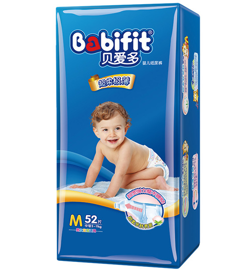 貝愛多超柔極薄紙尿褲M碼52片大包裝