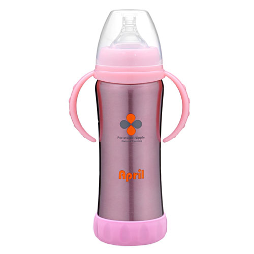 愛普麗不銹鋼保溫奶瓶210ml粉色