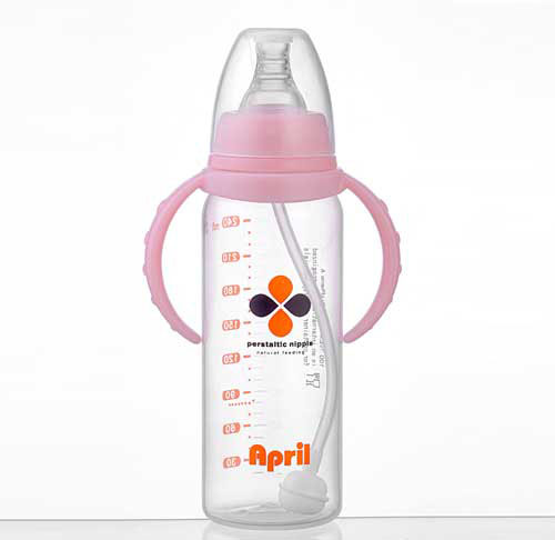愛普麗標口直身奶瓶240ml粉色