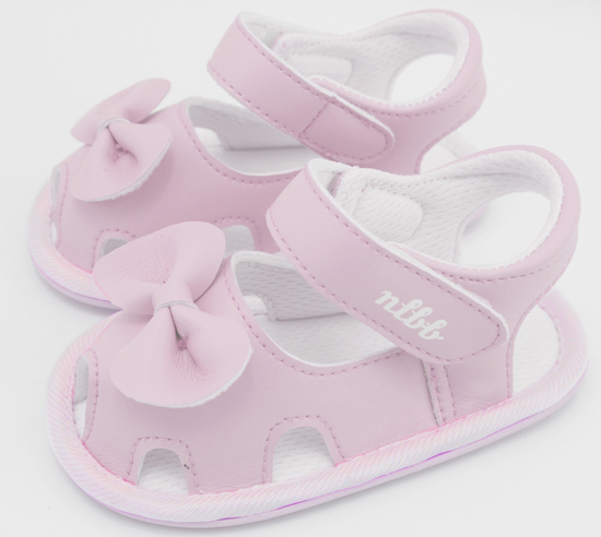 娜拉寶可愛(ài)蝴蝶結(jié)嬰兒鞋粉紅色