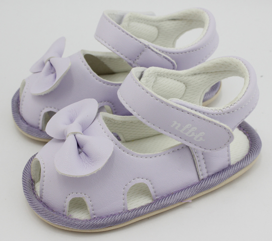 娜拉寶可愛(ài)蝴蝶結(jié)嬰兒鞋粉紫色