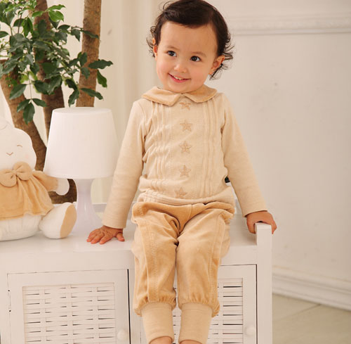 棉果果翻領(lǐng)護肚套裝