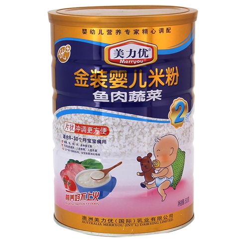 美力優(yōu)魚肉蔬菜金裝嬰兒米粉2段