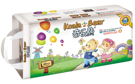 奇樂(lè)熊超薄有機(jī)棉尿片L碼62片