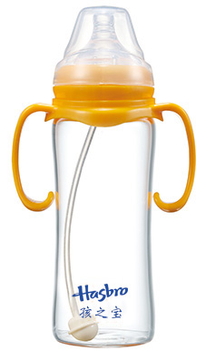 孩之寶寬口晶鉆全自動玻璃奶瓶240ML