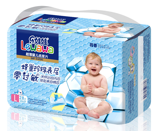 樂娃娃蜂巢珍珠表層超薄嬰兒紙尿片L碼