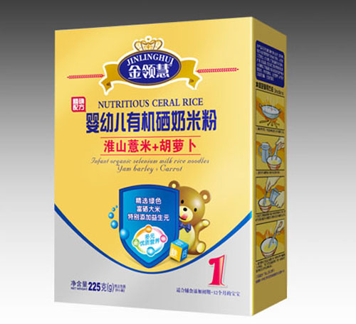 金領(lǐng)慧淮山薏米+胡蘿卜嬰幼兒有機(jī)硒米粉1段盒裝