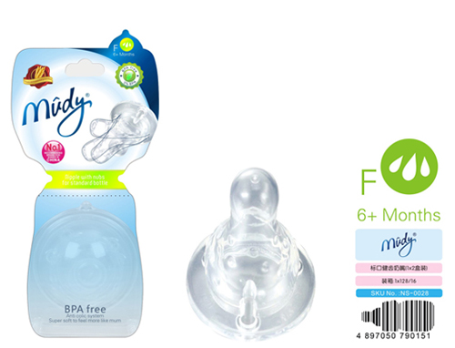 麥地標口健齒奶嘴(1X2盒裝)