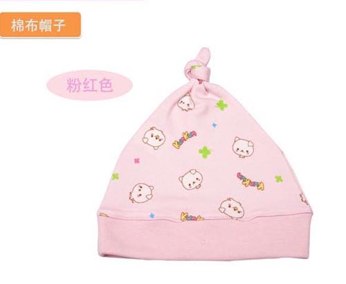 KUNKUN嬰兒用棉質帽子粉紅色