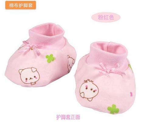 KUNKUN嬰兒棉質(zhì)護(hù)腳套粉紅色