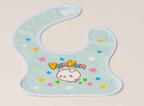 KUNKUN棉布裁印嬰兒口水巾淺藍色