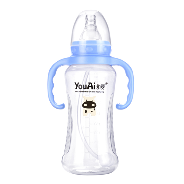 幼愛EQ標口帶柄自動吸PP奶瓶300ml